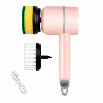 Electric Scrubber Brush — 3 Heads, Cordless, USB Rechargeable