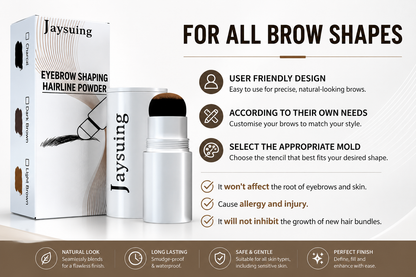 Eyebrow Stamp & Powder Set — Waterproof, Natural Finish, 3 Shades
