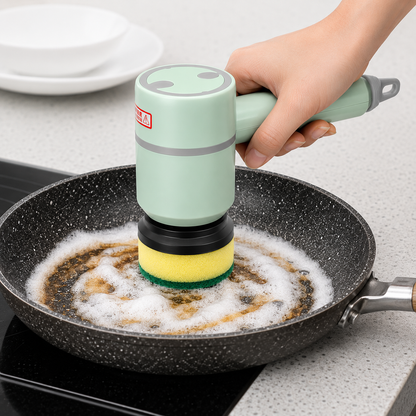 Electric Scrubber Brush — 3 Heads, Cordless, USB Rechargeabl