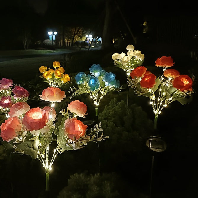 Solar Peony Garden Light — LED, Colour Changing, Waterproof