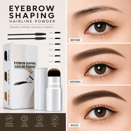 Eyebrow Stamp & Powder Set — Waterproof, Natural Finish, 3 Shades