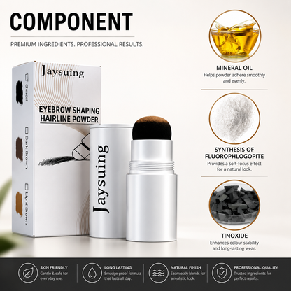 Eyebrow Stamp & Powder Set — Waterproof, Natural Finish, 3 Shades