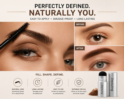 Eyebrow Stamp & Powder Set — Waterproof, Natural Finish, 3 Shades