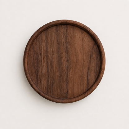 Japanese Walnut Wood Coaster — Natural Grain