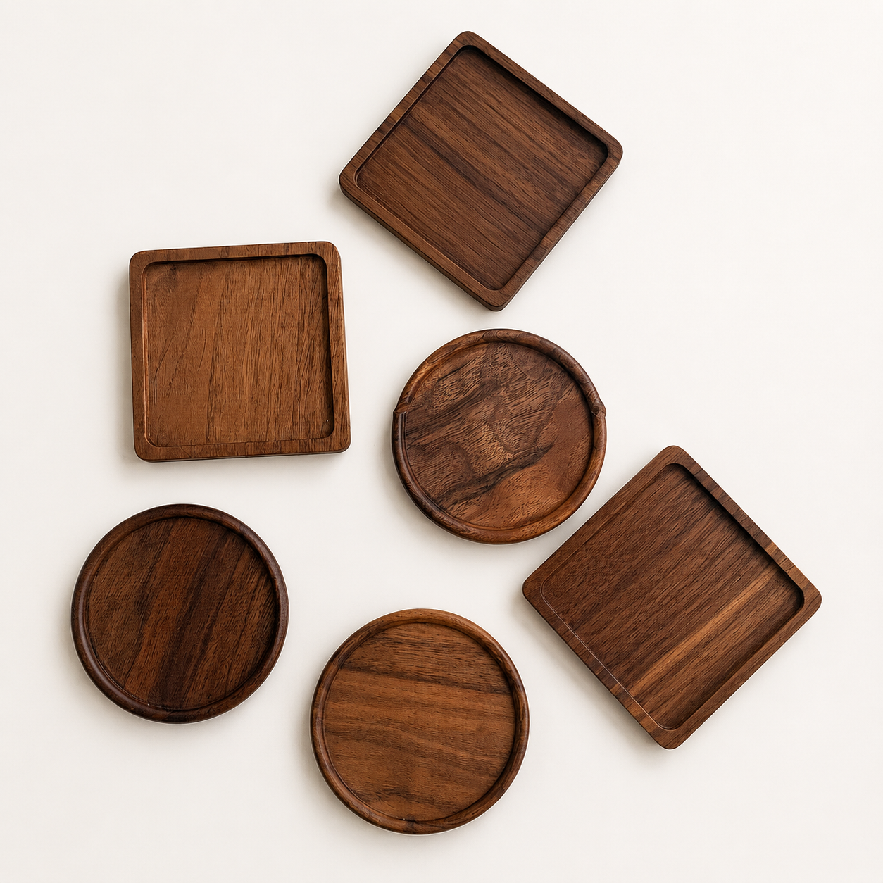 Japanese Walnut Wood Coaster — Natural Grain