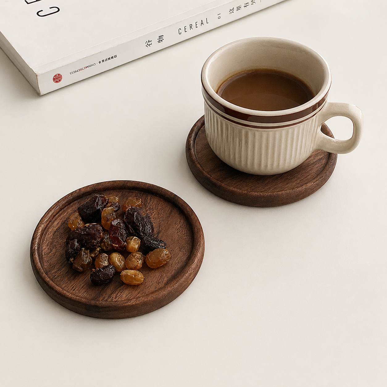 Japanese Walnut Wood Coaster — Natural Grain