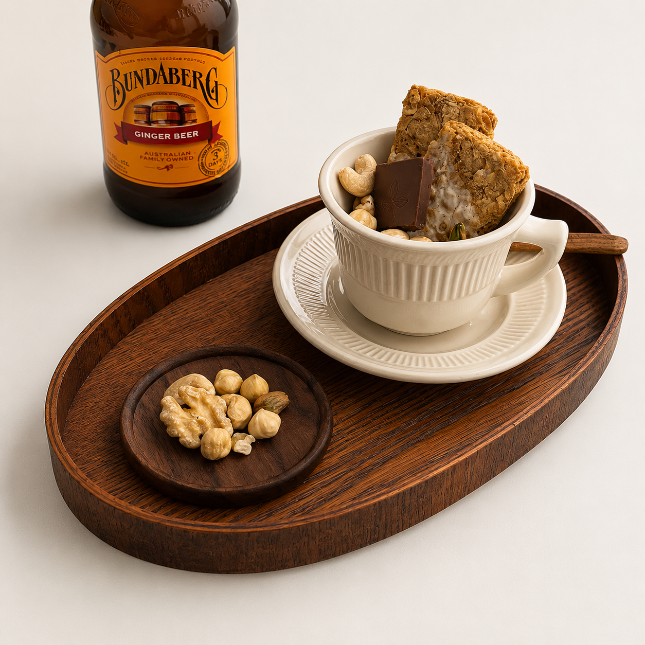 Japanese Walnut Wood Coaster — Natural Grain