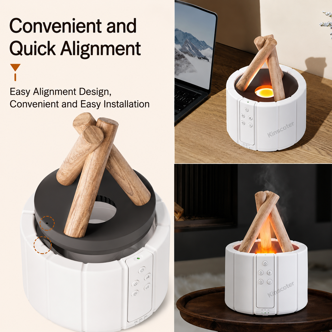 Flame Aroma Diffuser — Ultrasonic, LED, Cool Mist
