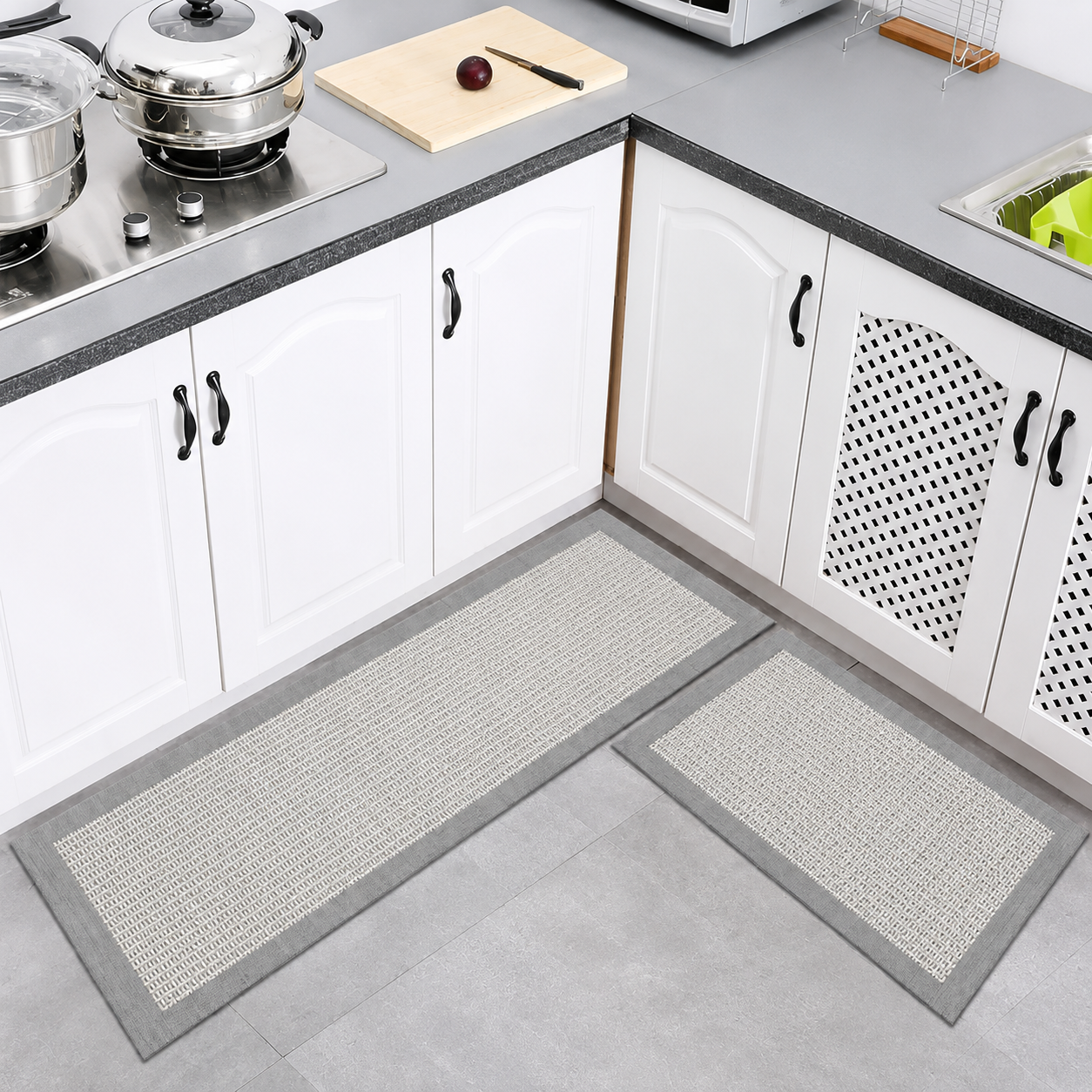 Kitchen Floor Mat Set — Waterproof, Non-Slip, Set of 2