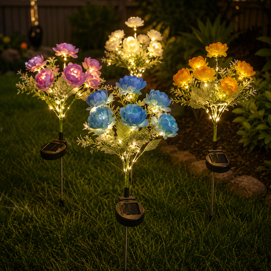 Solar Peony Garden Light — LED, Colour Changing, Waterproof